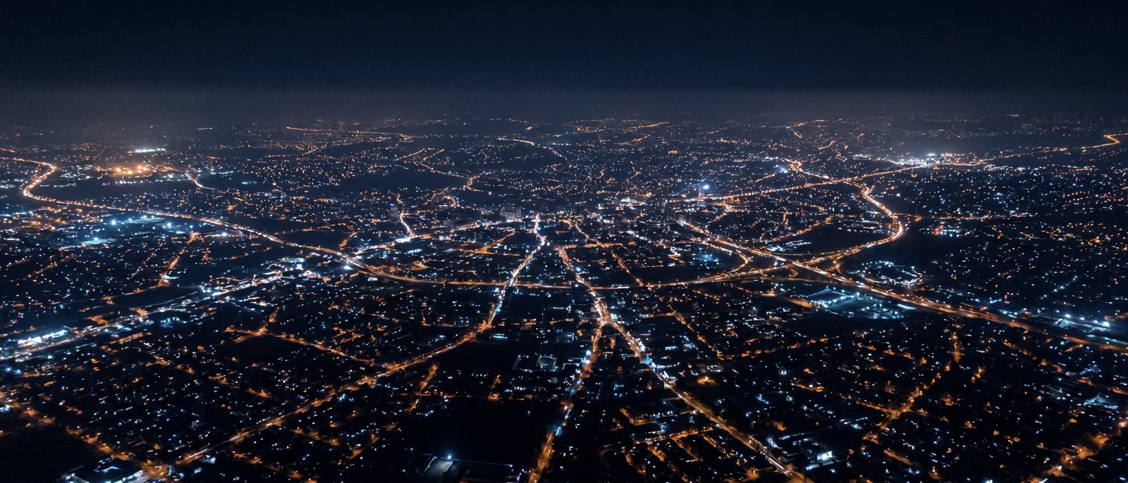 Johannesburg at night from above